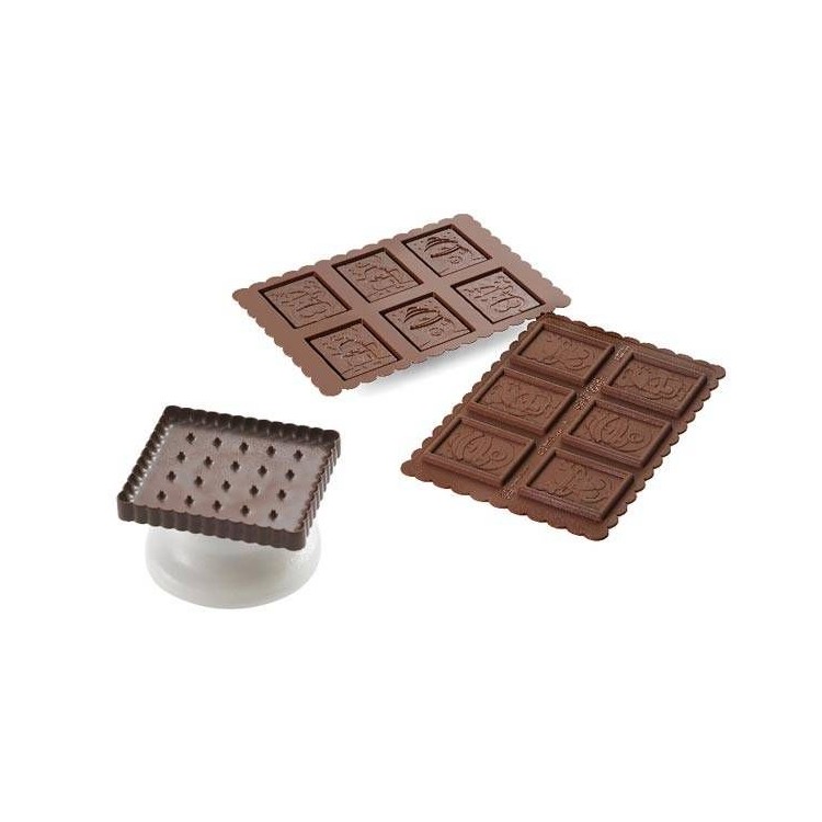 KIT STAMPO TAGLIAPASTA COOKIE CHOC SNOWMAN - KIT SLIM SILIKOMART