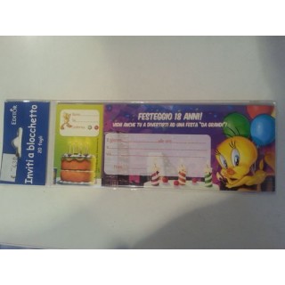 Inviti festa Titti per 18 anni - 20 inviti - 20 cm x 7,5 cm