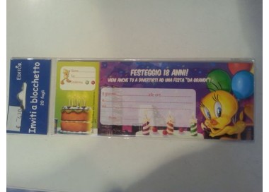 Inviti festa Titti per 18 anni - 20 inviti - 20 cm x 7,5 cm