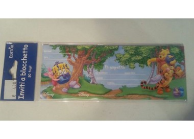 Inviti festa Winnie Pooh - 20 inviti - 20 cm x 7,5 cm