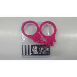 Manette fucsia   sexy in Plastica  per  addio al nubilato o scherzo matrimonio pz 1