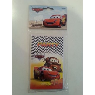 Inviti per Festa di Cars - 6 inviti + 6 buste - 8,5 cm x 14 cm