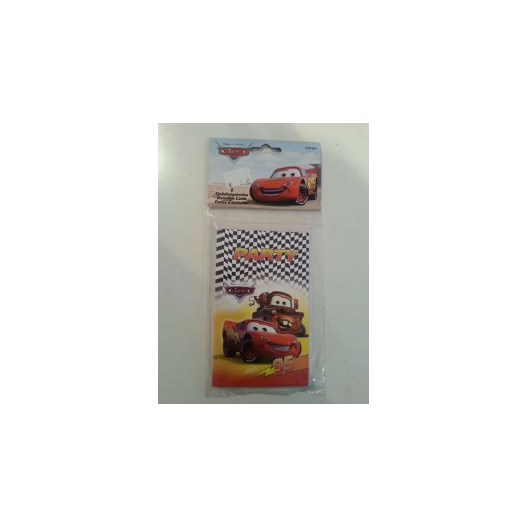 Inviti per Festa di Cars - 6 inviti + 6 buste - 8,5 cm x 14 cm