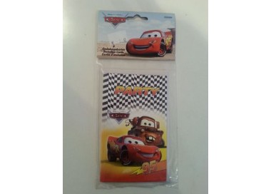 Inviti per Festa di Cars - 6 inviti + 6 buste - 8,5 cm x 14 cm