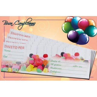 Inviti per Festa di Compleanno Generici - 15 inviti - 22,5 cm x 8 cm