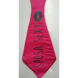 Maxy cravattone fucsia  con scritta "SPOSA SEXY" addio al nubilato pz 1