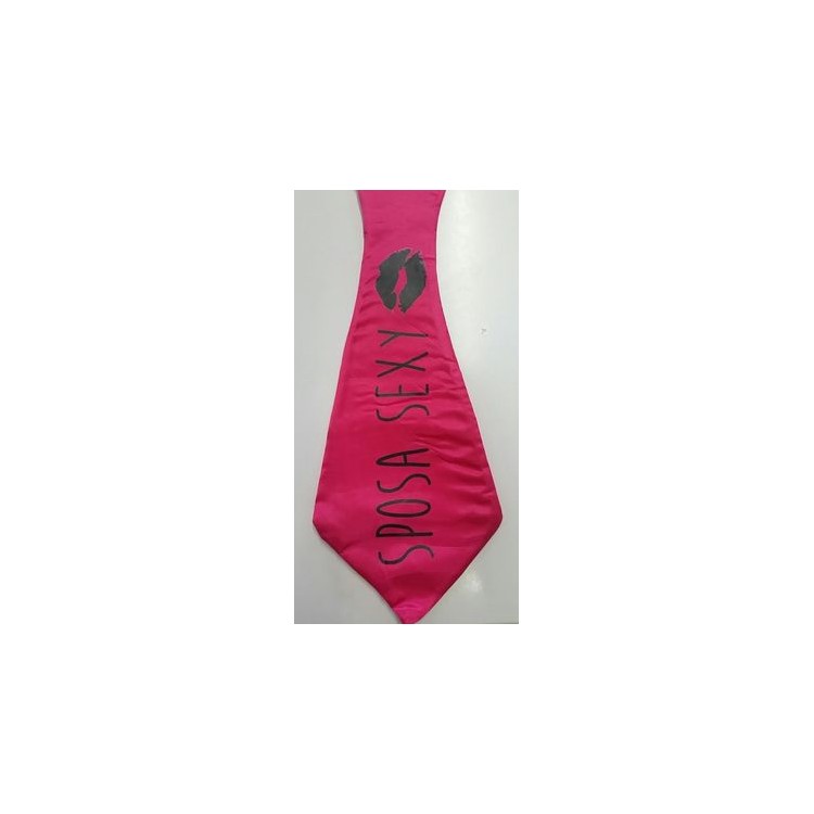 Maxy cravattone fucsia  con scritta "SPOSA SEXY" addio al nubilato pz 1
