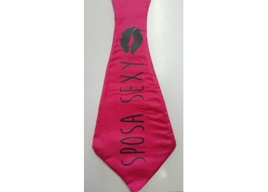 Maxy cravattone fucsia  con scritta "SPOSA SEXY" addio al nubilato pz 1