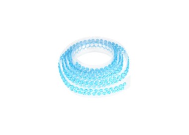 Nastrino con Strass Adesivi - L 90 cm x 1,5 cm H - Plastica - Azzurro - Modecor