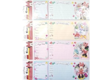 Inviti per Festa di Minnie NEW Disney - 15 inviti - 22,5 cm x 7,5 cm