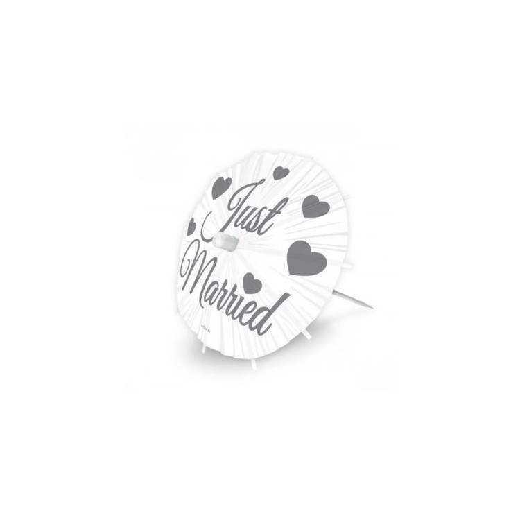 Ombrellini di carta da cocktail per MATRIMONIO (Nuovo) - diam. 17 cm x H 20 cm - colore bianco e argento - confezione da 8 pezz Ombrellini di carta da cocktail per MATRIMONIO (Nuovo) - diam. 17 cm x H 20 cm - colore bianco e argento - confezione da 8 pezz