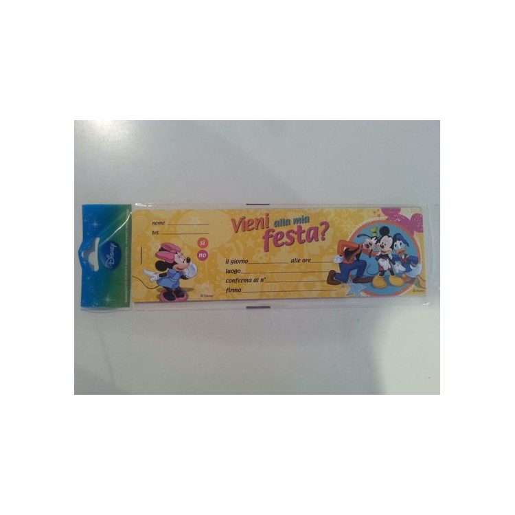 Inviti per Festa di Topolino Disney - 10 inviti - 24,5 cm x 7,5 cm Inviti per Festa di Topolino Disney - 10 inviti - 24,5 cm x 7,5 cm