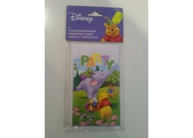 Inviti per Festa di Winnie Pooh - 6 inviti + 6 buste - 8,5 cm x 13 cm