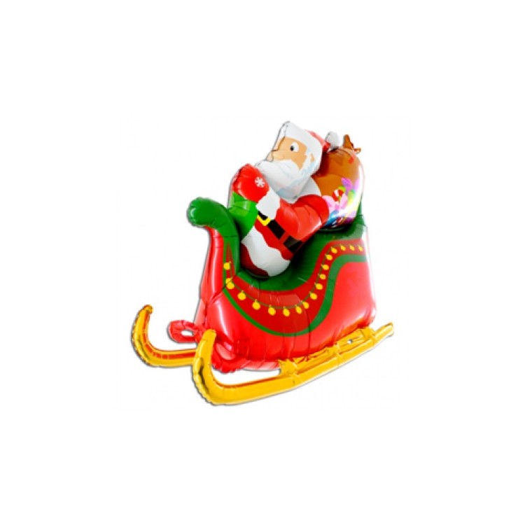 Palloncino  Babbo Natale  su slitta con regali  Supershape -GRABO  - 117 cm  1 pz