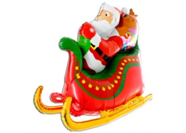 Palloncino  Babbo Natale  su slitta con regali  Supershape -GRABO  - 117 cm  1 pz