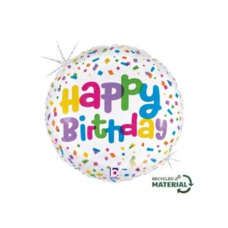 Palloncino  con scritta "Happy Birthday"multicolor  18" / 46 cm - 1 pz