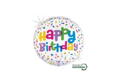 Palloncino  con scritta "Happy Birthday"multicolor  18" / 46 cm - 1 pz