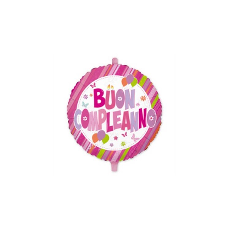 Palloncino "Buon Compleanno" Tondo da donna - 45 cm - 1 pz