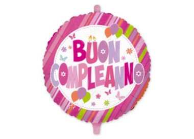 Palloncino "Buon Compleanno" Tondo da donna - 45 cm - 1 pz