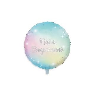 Palloncino "Buon Compleanno" Tondo Rainbow  - 46 cm - 1 pz