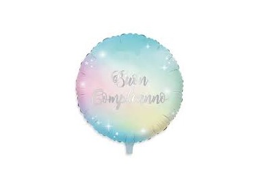 Palloncino "Buon Compleanno" Tondo Rainbow  - 46 cm - 1 pz