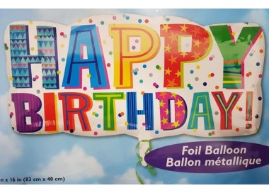 Palloncino "Happy Birthday!" (Nuovo) - SuperShape - Anagram - 83 cm x 40 cm - 1 pezzo