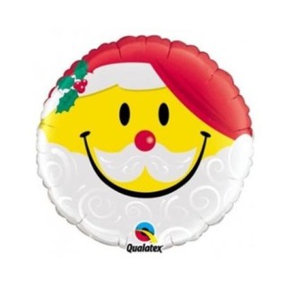 Palloncino "TESTA BABBO NATALE  " Tondo - QUALATEX - 45 cm - 1 pz