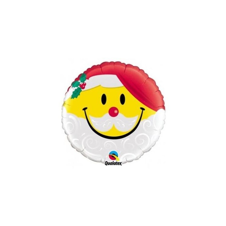 Palloncino "TESTA BABBO NATALE  " Tondo - QUALATEX - 45 cm - 1 pz