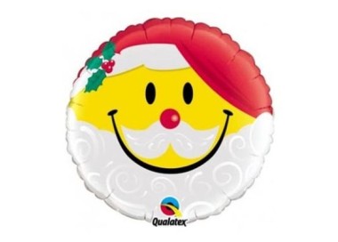 Palloncino "TESTA BABBO NATALE  " Tondo - QUALATEX - 45 cm - 1 pz