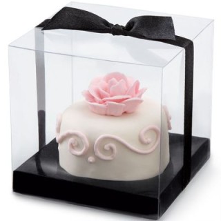 Kit  scatole porta cupcake trasparenti base nera  Wilton 20 PZ