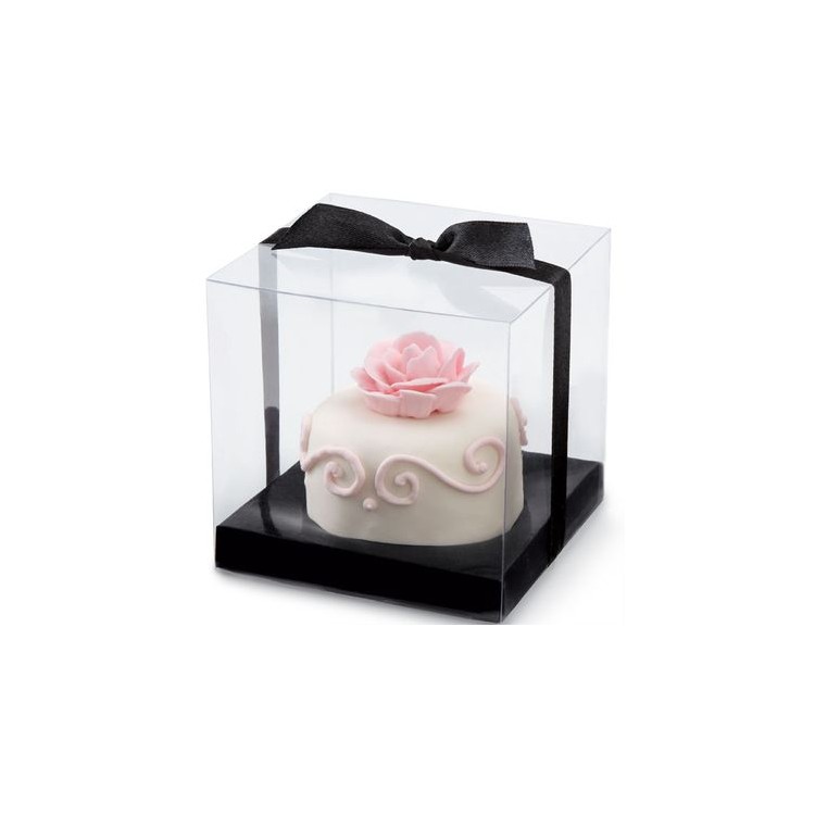 Kit  scatole porta cupcake trasparenti base nera  Wilton 20 PZ