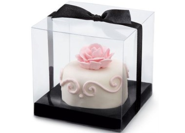 Kit  scatole porta cupcake trasparenti base nera  Wilton 20 PZ
