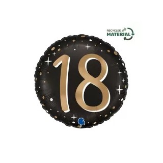 Palloncino 18 Anni Nero e oro - 46 cm - 1 pezzo