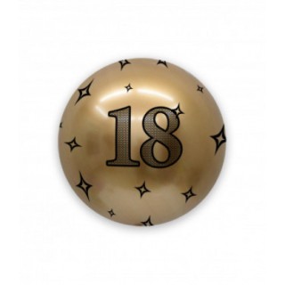Palloncino 18° Compleanno Bubbles Oro  (Nuovo) - 24"/ 61 cm - 1 pezzo