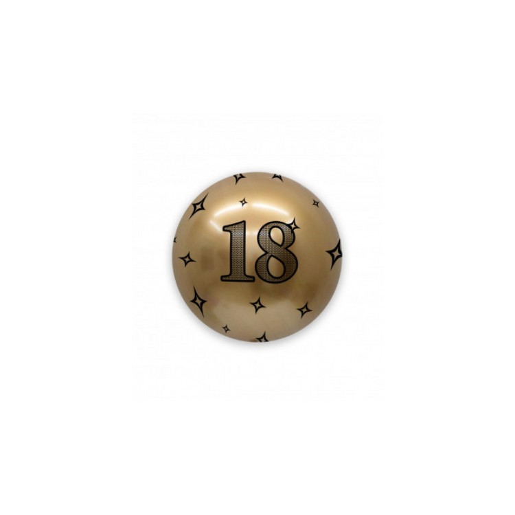 Palloncino 18° Compleanno Bubbles Oro  (Nuovo) - 24"/ 61 cm - 1 pezzo