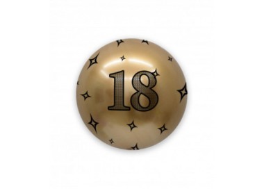 Palloncino 18° Compleanno Bubbles Oro  (Nuovo) - 24"/ 61 cm - 1 pezzo