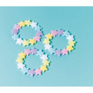 Kit 12 BRACCIALI tante stelline colorate  per Bambine per Compleanno - Confez. 12 pezzi - plastica - Amscan
