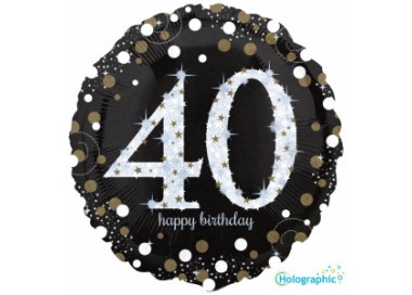 Palloncino 40 Anni Nero e oro - 46 cm - 1 pezzo