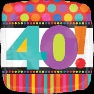 Palloncino 40° Compleanno quadrato - Standard - Anagram - 45 cm - 1 pz