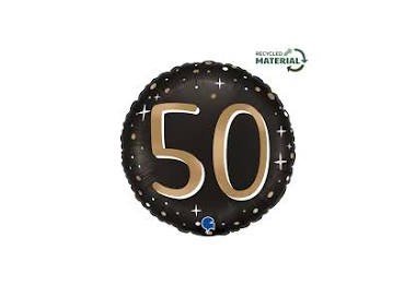Palloncino 50 Anni Nero e oro - 46 cm - 1 pezzo