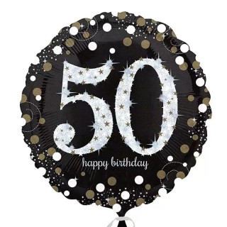 Palloncino 50 Anni Nero e oro - 46 cm - 1 pezzo