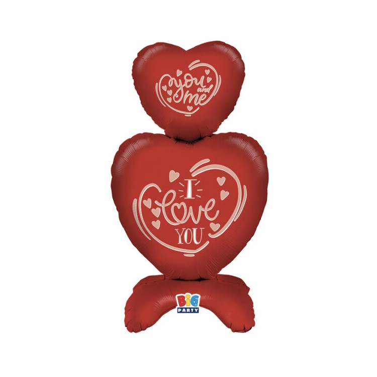 Palloncino 50x95 cm  AirLoonz Composizione di cuori  rossa pz1