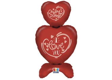 Palloncino 50x95 cm  AirLoonz Composizione di cuori  rossa pz1