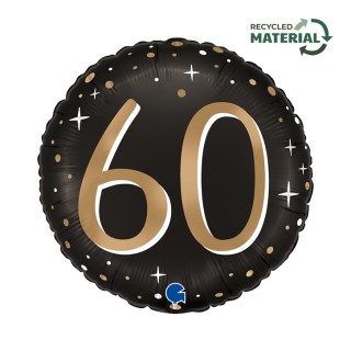Palloncino 60 Anni Nero e oro - 46 cm - 1 pezzo