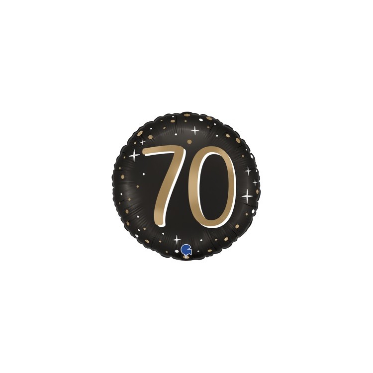 Palloncino 70 Anni Nero e oro - 46 cm - 1 pezzo