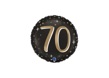 Palloncino 70 Anni Nero e oro - 46 cm - 1 pezzo