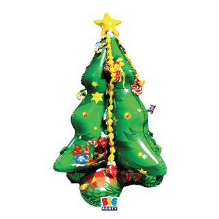 Palloncino ALBERO ADDOBBATO Natalizio  Da gonfiare ad aria autoportante Supershape  - 145 x 105 x 105  cm  1 pz