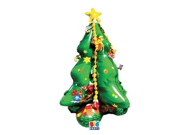 Palloncino ALBERO ADDOBBATO Natalizio  Da gonfiare ad aria autoportante Supershape  - 145 x 105 x 105  cm  1 pz