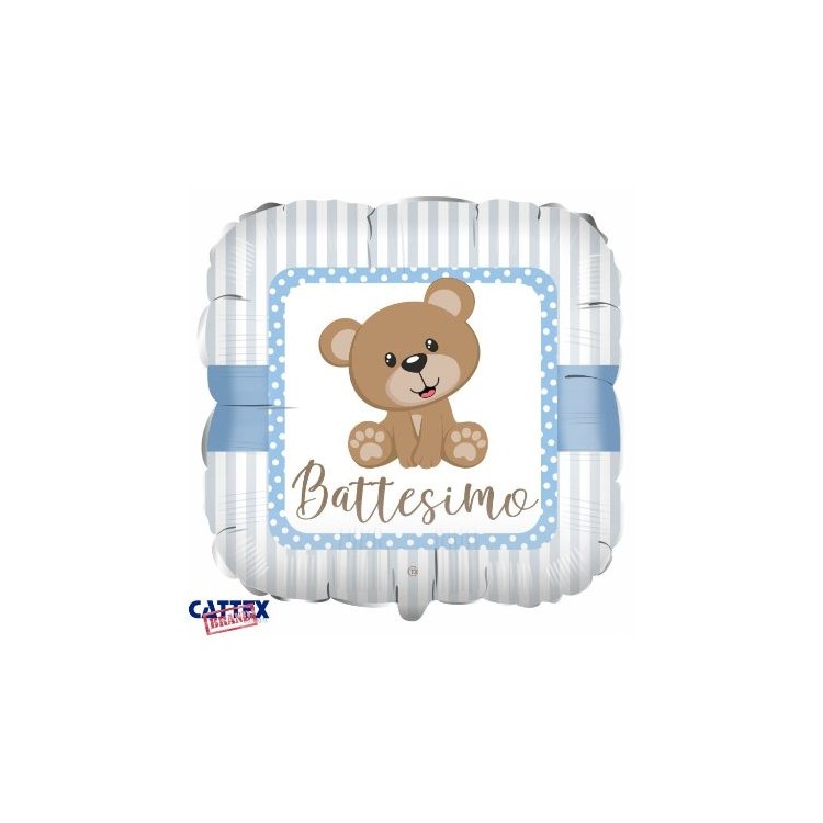 Palloncino Battesimo Bimbo - con la scritta "Battesimo "  18" / 46 cm - 1 pz