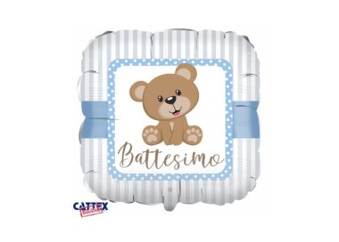 Palloncino Battesimo Bimbo - con la scritta "Battesimo "  18" / 46 cm - 1 pz